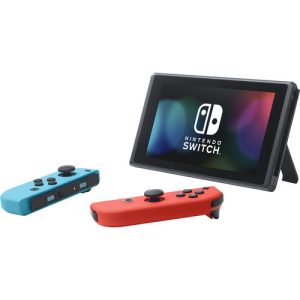 Nintendo HADSKABAA Switch Gaming Console with Neon Blue and Red Joy-Con Controllers - Black