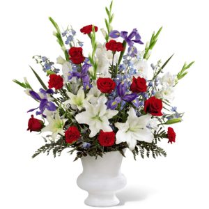 A patriotic display of beautiful roses