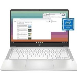 HP 14-CF2701DS 6L6Y2UA 14 inches Laptop - Celeron N4120 - 1.1 GHz - 4 GB DDR4 - 64 GB EMMC - Win 11 S-mode - Rose Gold