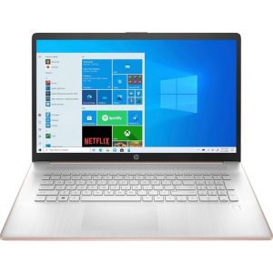HP 17-cn0008cy 3Y4P0UA 17.3 Inches HD+ Touchscreen Laptop - Pale Rose Gold, Natural Silver - Intel Core i3-1125G4 11th Generation 2.0 GHz - 8 GB DDR4