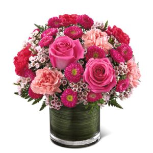 This lucious bouquet will put anyone in the pink with its striking combination of fresh roses