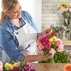 Let our talented floral designers express your sentiments beautifully with a custom bouquet created especially for you. Each of our Designer Creations features a complementary assortment of the season's freshest blooms arranged with fresh greenery and delivered in a glass vase. Choose your color scheme