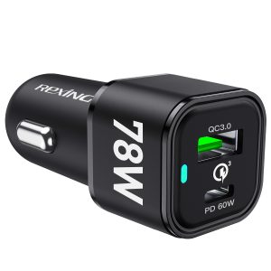2 Port QC3.0/PD3.0 Power delivery for Dashcam/Android/iPhone/iPad/MacBook/Windows Fast Charge Dual USB Car Cigarette Lighter Adapter