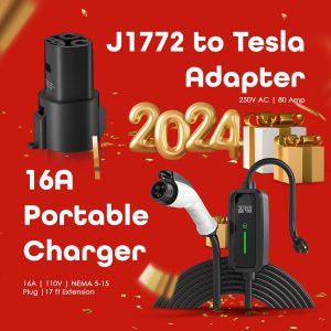 Rexing J1772 to Tesla Charging Adapter | J1772 16A Portable Charger