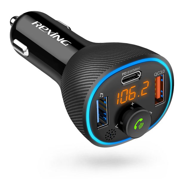 Wireless Audio Adapter Dual USB & Type C | Quick Charge 3.0 | Enhanced Bass Music Player | Hands-Free Calling | Siri&Google Assistant Voice Control