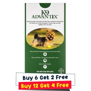 K9 Advantix Small Dogs/Pups 1-10 Lbs (Green) 12 Doses + 4 Free