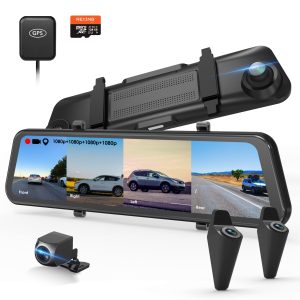 4 Channel | 12” IPS Touch Screen | 1080p All Around | 170° Angle | Stream Media | Auto-Backup camera for Car