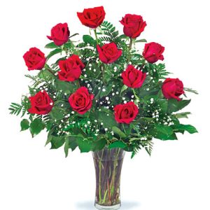 Send your love with one dozen beautiful long-stem roses vased with accents and delivered by our florists. When ordering