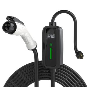 J1772 | 16A | 110V | NEMA 5-15 Plug | 17 ft Extension | LED Indicator | Over-heat Over-volt Protection | User-friendly Interface | Real-time Charging Updates