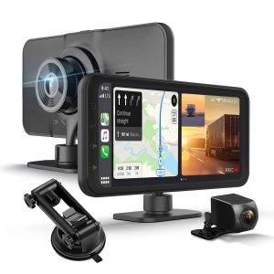 Multimedia Receiver W/ Built-In Dash Cam | Auto Back-up Camera | Apple CarPlay | Android Auto | 6.25” HD Display | Touch Control | Wireless Connectivity | Stream Media | FREE 78W Car Charger + 32GB Memory card