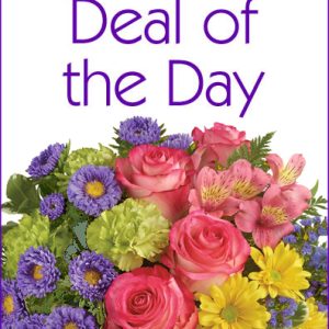 Our expert florists will create a custom design of colorful fresh blooms for an uplifting one-of-a-kind arrangement that says thanks