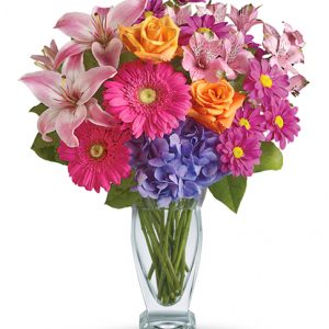 Knock someone's socks off with this colorful bouquet of fresh lilies