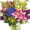 this beautiful arrangement features hydrangea