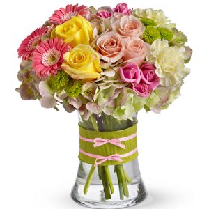 A luscious combination of fresh and fancy flowers
