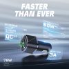 REXING JETSPEED Black 78W PowerDelivery+ USB-C/USB Car Charger - Image 2