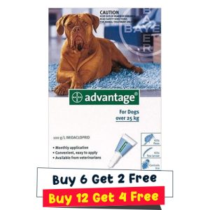 Advantage Extra Large Dogs Over 55 Lbs (Blue) 12 Doses + 4 Free