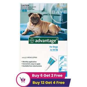 Advantage Medium Dogs 11-20lbs (Aqua) 12 Doses + 4 Free