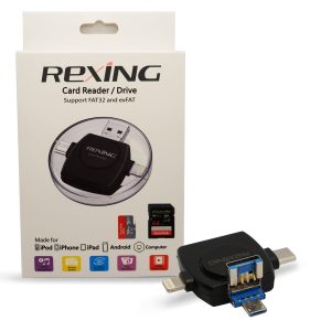 Rexing Trail Camera Card Viewer | 4-in-1 Binoculars SD Card Reader for iPhone and Android | Micro SD/TF Card Adapter to View Game Camera Photos and Videos on Smart Devices