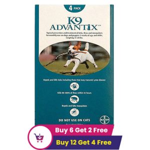 K9 Advantix Medium Dogs 11-20 Lbs (Aqua) 12 Doses + 4 Free