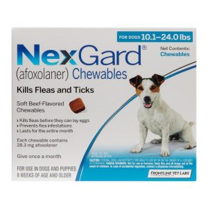 Nexgard Chewables For Medium Dogs 10.1-24 Lbs (Blue) 28mg 3 Chews