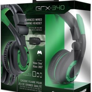 <h2>DreamGear GRX-340 Advanced Wired Gaming Headset for Xbox One</h2><p>GRX-340 is the gamer's choice when performance and versatility are needed. 40mm drivers deliver explosive game sounds. Not playing alone? Advanced circuitry in the microphone ensures a consistently clear chat experience. Extra padded cushions won't fatigue your ears during long game sessions. Need a break om the game? GRX-340 works with your mobile/audio device.</p><h3>Features</h3><ul><li>40 mm oversize drivers for heart pounding Explosive game sounds and Extra Bass Punch. Overstuffed Earpads for fatigue free gaming for a perfect gaming experience.</li><li>Features Dual Inline Volume Controls for Separate Chat and Game Sounds.</li><li>High performance echo free boom microphone stays where you set it. Advanced circuitry ensures crystal clear chat (or trash talk!). Don’t get left behind - Guide your platoon