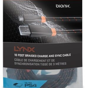 <h2>BIONIK BNK-9001 LYNX FOR PLAYSTATION 4 Premium Braided 10 FootController Cable Black Red</h2>