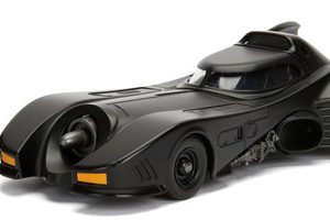 No Batman collection is complete without the iconic 1989 Batmobile! Featuring a die-cast body and rubber tires