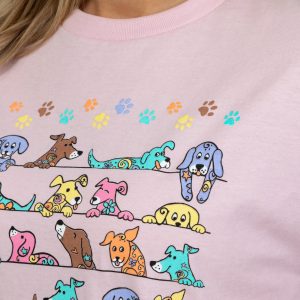 Peeping Pets T-Shirt - Pink - Dog - S