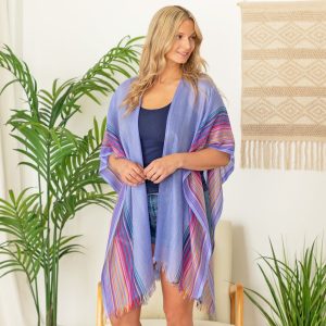 Handwoven Kimono Cover-Up | Fair Trade - Lilac