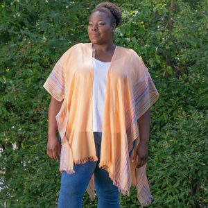 Handwoven Kimono Cover-Up | Fair Trade - Peach
