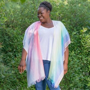 Handwoven Kimono Cover-Up | Fair Trade - Rainbow Pastel
