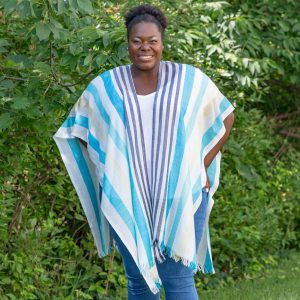 Handwoven Kimono Cover-Up | Fair Trade - Moonlight Blue