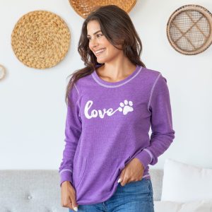 Love Paw Thermal Long Sleeve Top - Purple - S