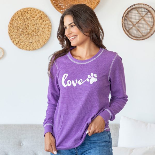 Love Paw Thermal Long Sleeve Top - Purple - S