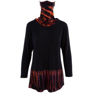 Tie-Dye Tunic with Face Mask - Burnt Orange - S