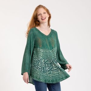 Women's Made to Move Casual Palazzo Pants & Top Set - Long Sleeve Top - Forest Green - S/M