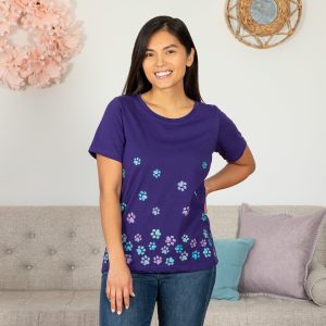 Tumbling Paws Gradient Short Sleeve T-Shirt - Purple - S