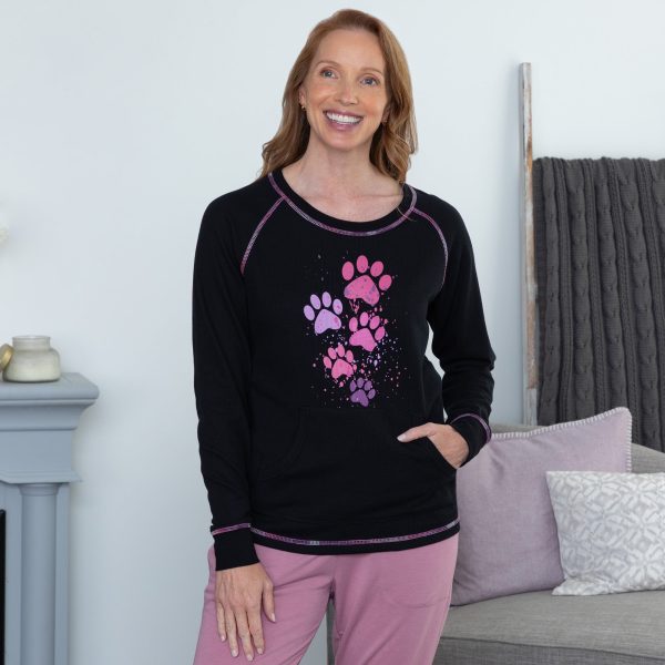 Paint & Paws Rainbow Stitch Thermal Top - Pink - S