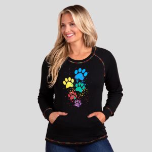 Paint & Paws Rainbow Stitch Thermal Top - Rainbow - S
