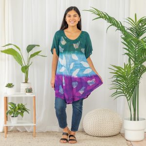 Butterfly Garden Short Sleeve Tunic - OSFM