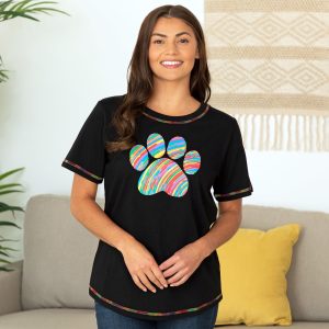 Paw Print Rainbow Short Sleeve T-Shirt - Paw - S