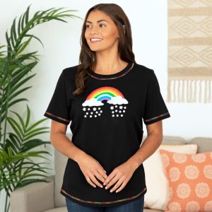 Paw Print Rainbow Short Sleeve T-Shirt - Rainbow - S
