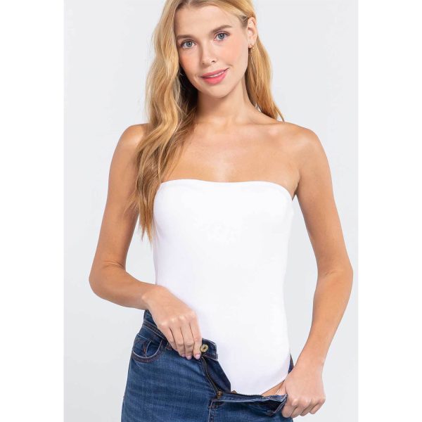 Women's Bandeau Bodysuit - White - S