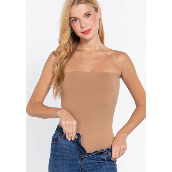 Women's Bandeau Bodysuit - Khaki - S