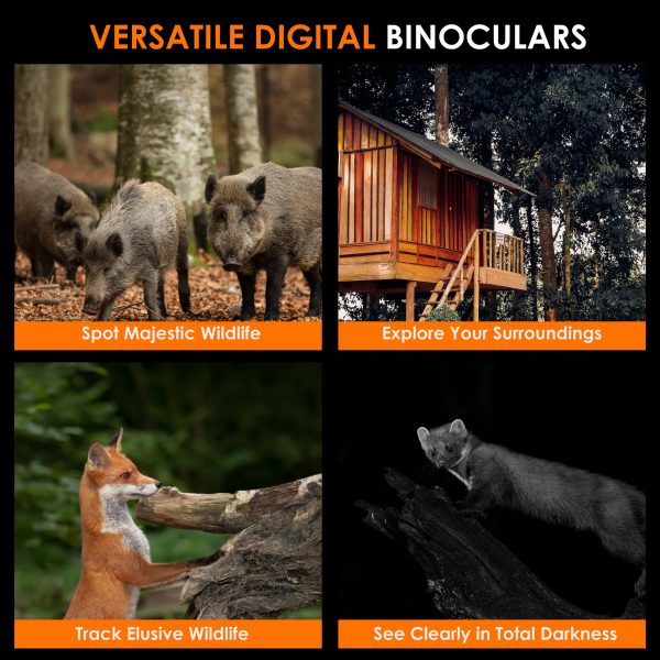 enhancing your outdoor exploration and safety. 	5x Digital Zoom – Get closer to your subject without sacrificing clarity. Perfect for wildlife watching and scenic details. 	Video Recording & Photo Capture – Easily switch between high-resolution photo capture and smooth video recording. Store content with flexible storage options (32G