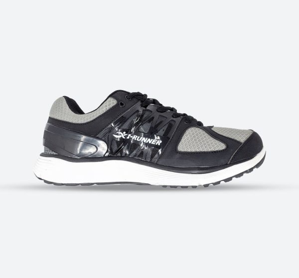 Mens Wide Fit I-Runner Chaplin Sneakers, Grey / 8 / 6E
