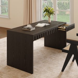 while the robust solid wood construction ensures durability. Featuring three spacious drawers