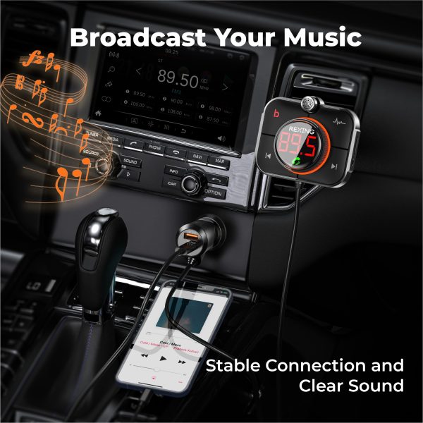 Rexing FMT2 FM Transmitter Car Charger w/Bluetooth 5.0 - Image 2