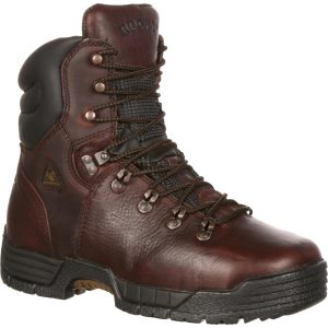 <p>The RockyÂ® MobiLite Steel Toe Waterproof Oil-Resistant Work Boot offers eight inches of footwear protection without compromising your capacity to move quickly and work productively.</p><p>Rocky carefully constructed a steel toe boot that meets ASTM F2413 protective toe classification and boasts the widest oblique toe box in the industry. You can carry on with the work you love
