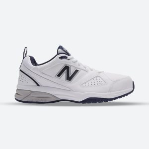 Mens Wide Fit New Balance MX624WN4 Sneakers, White / 8 / 2E